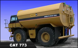 cat 773 water truck, water wagon, Holt spray king