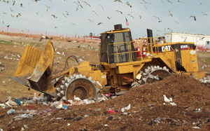 cat machine in waste industry